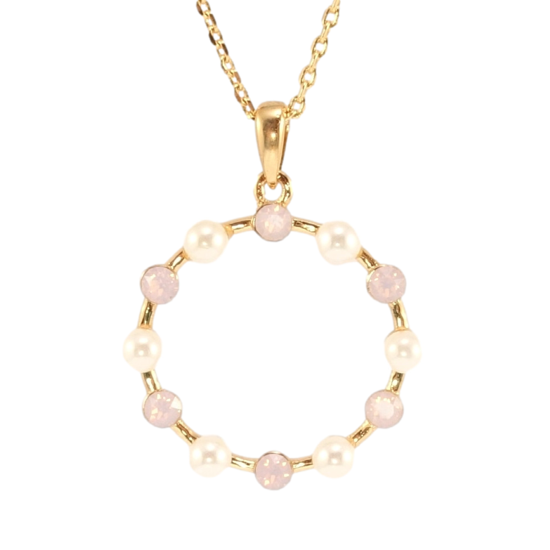 Кулон Xuping колір 18K з кр-ми Swarovski на ланцюжку Віночок з кристалами та перлинами довжина 40-45см х фото №1