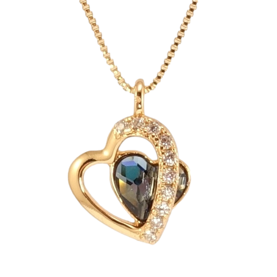 Кулон Xuping цвет 18K с кр-ми Swarovski на цепочке Сердечки с кристаллом Montana длина 40-45см х 1мм фото №1 Кулон Xuping цвет 18K с кр-ми Swarovski на цепочке Сердечки с кристаллом Montana длина 40-45см х 1мм фото №1