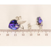 Серьги Xuping цвет Родий с кристаллами Swarovski пусеты Сердечки Cobalt с бабочками фото №2
