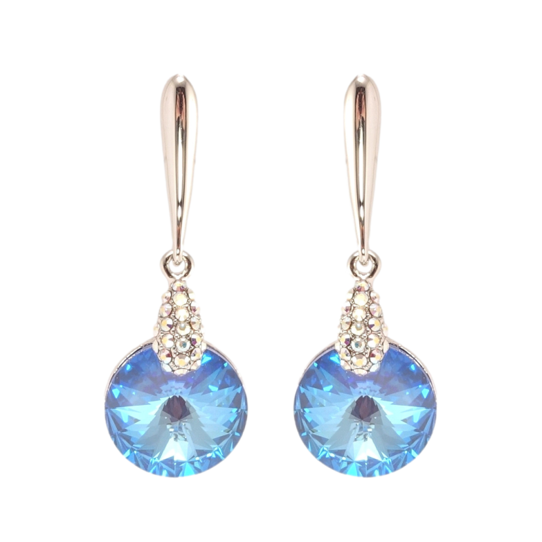 Серьги Xuping цвет Родий с кристаллами Swarovski пусеты Подвески с кристаллом Ocean Delite ø 14мм фото №10 Серьги Xuping цвет Родий с кристаллами Swarovski пусеты Подвески с кристаллом Ocean Delite ø 14мм фото №10