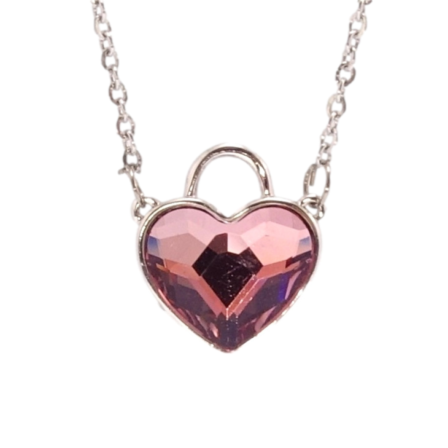 Кулон Xuping цвет Родий с кр-ми Swarovski на цепочке Кристальное сердце-замочек Amethyst дл. 41-46см х 1мм фото №1 Кулон Xuping цвет Родий с кр-ми Swarovski на цепочке Кристальное сердце-замочек Amethyst дл. 41-46см х 1мм фото №1