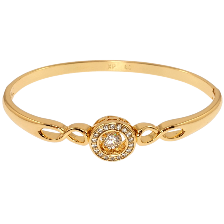 Браслет Xuping Позолота 18K Каблучка з танцювальним кристалом ø 6см фото №1 Браслет Xuping Позолота 18K Каблучка з танцювальним кристалом ø 6см фото №1