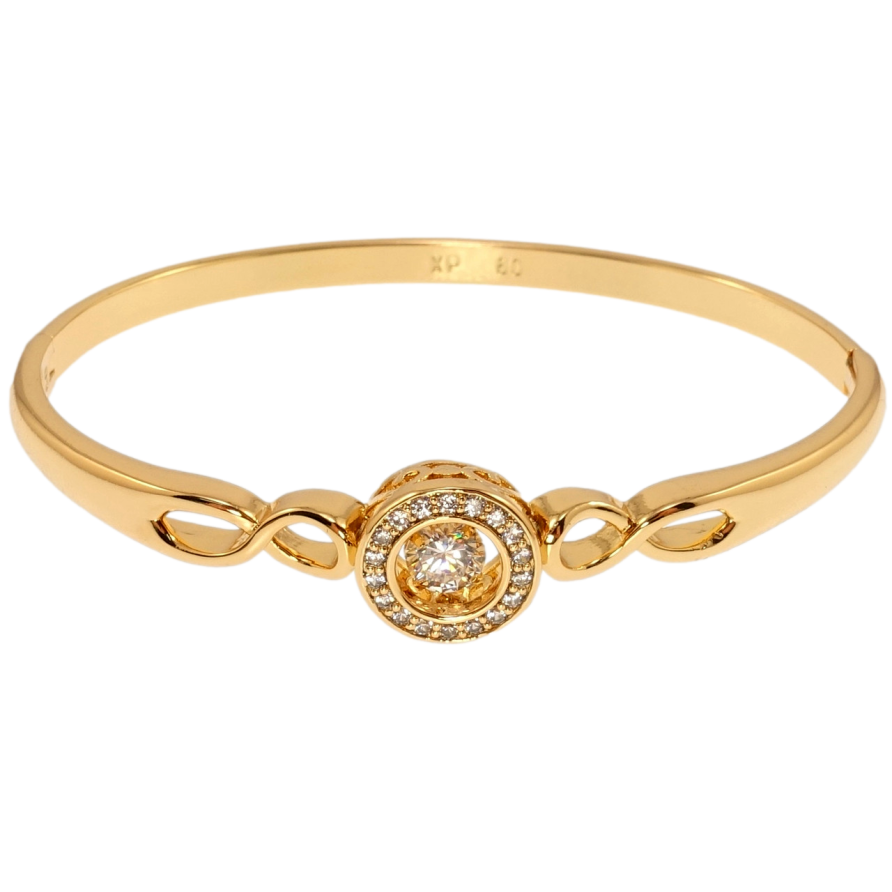 Браслет Xuping Позолота 18K Кольцо с танцующим кристаллом ø 6см фото №1 Браслет Xuping Позолота 18K Кольцо с танцующим кристаллом ø 6см фото №1