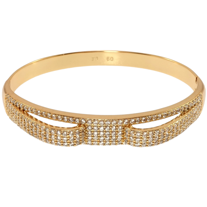 Браслет Xuping Позолота 18K Фігурний з інкрустацією цирконієм ø 6см фото №1 Браслет Xuping Позолота 18K Фігурний з інкрустацією цирконієм ø 6см фото №1