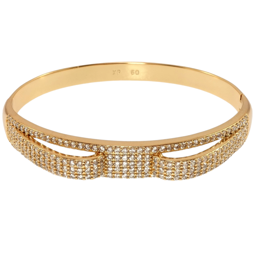 Браслет Xuping Позолота 18K Фигурный с инкрустацией цирконием ø 6см фото №1 Браслет Xuping Позолота 18K Фигурный с инкрустацией цирконием ø 6см фото №1