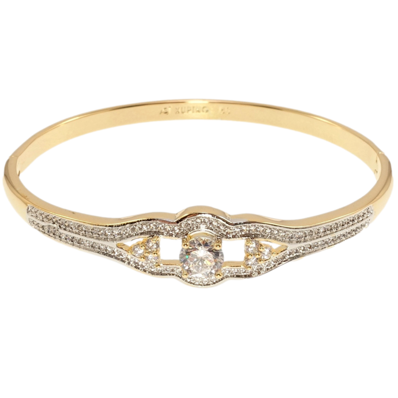 Браслет Xuping Позолота + Родий Чарующий блеск кристаллов ø 6см фото №1