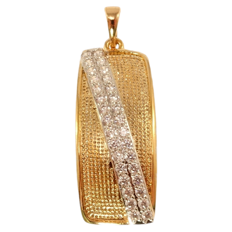 Кулон Xuping Позолота + Родий Прямоугольная подвеска с диагональными дорожками циркония фото №6 Кулон Xuping Позолота + Родий Прямоугольная подвеска с диагональными дорожками циркония фото №6