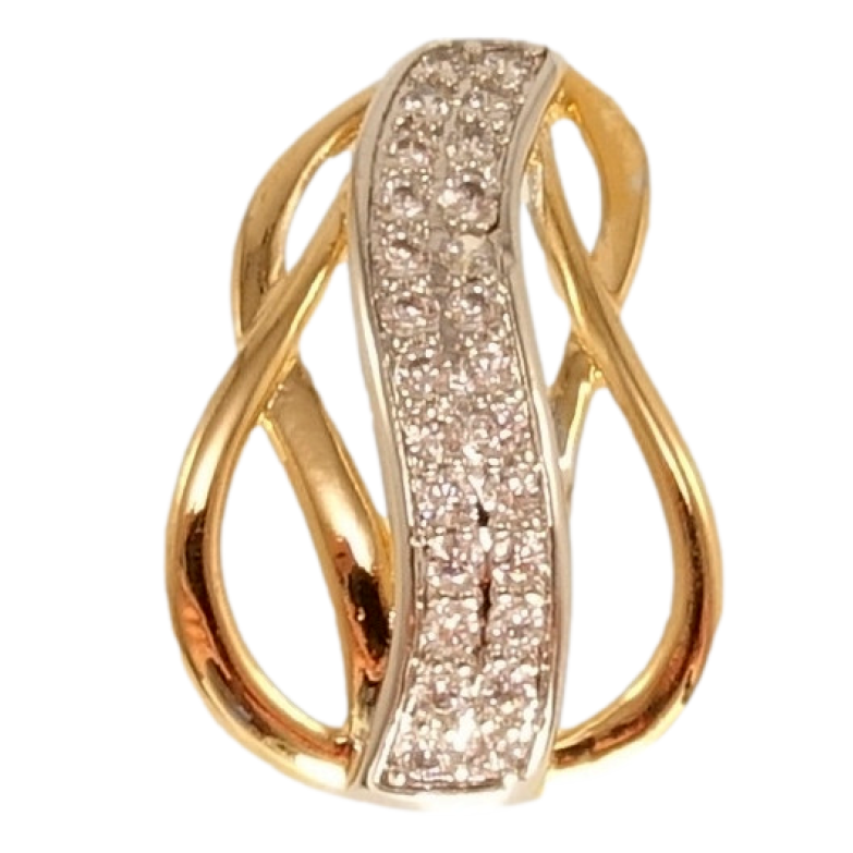 Кулон Xuping Позолота + Родий Декоративная подвеска с волнистыми дорожками циркония фото №1