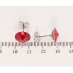 Сережки Xuping колір Родій з кристалами Swarovski пусети Кристал Red Magma ø 11мм фото №2