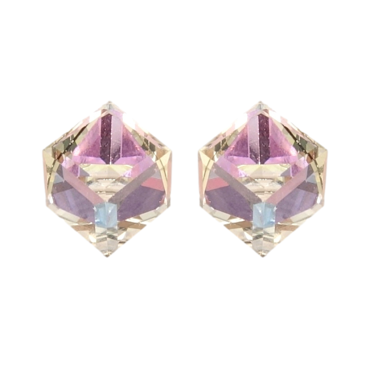 Сережки Xuping колір Родій з кристалами Swarovski пусети Кристальні кубики Paradise Shine 6х6мм фото №4 Сережки Xuping колір Родій з кристалами Swarovski пусети Кристальні кубики Paradise Shine 6х6мм фото №4