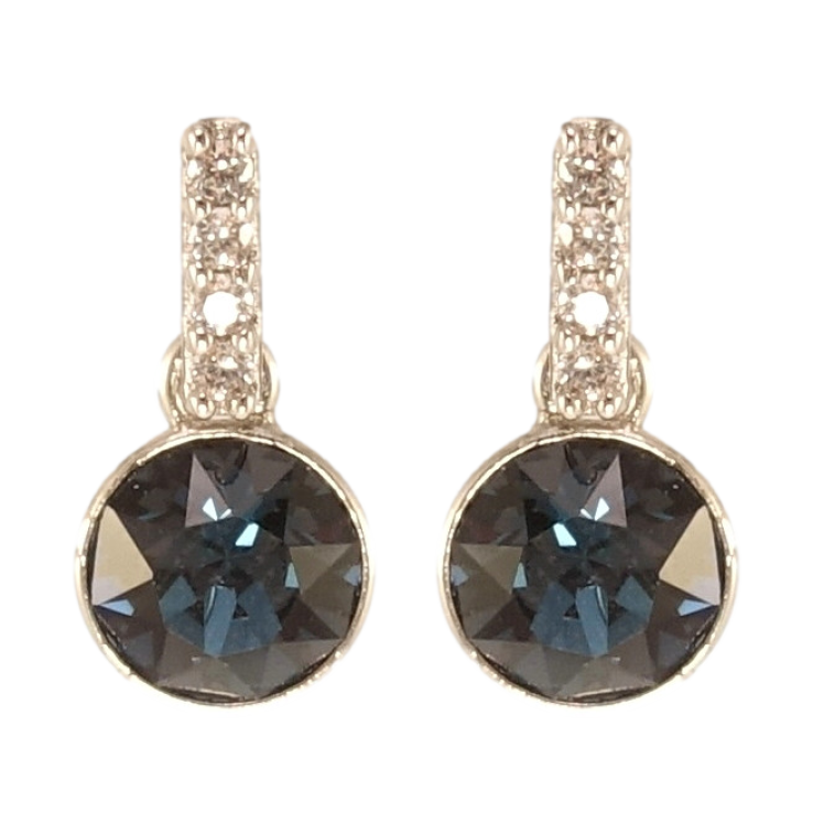 Сережки Xuping колір Родій з кристалами Swarovski пусети Кристали Montana ø 6мм фото №23