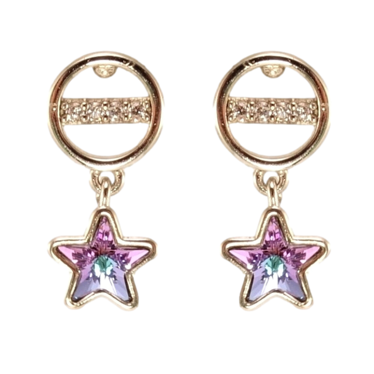 Серьги Xuping цвет Родий с кристаллами Swarovski пусеты Кристальные звезды Paradise Shine фото №22