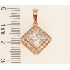 Кулон Xuping Позолота РО Ромб с кристаллом в обрамлении циркония 13х13мм фото №2