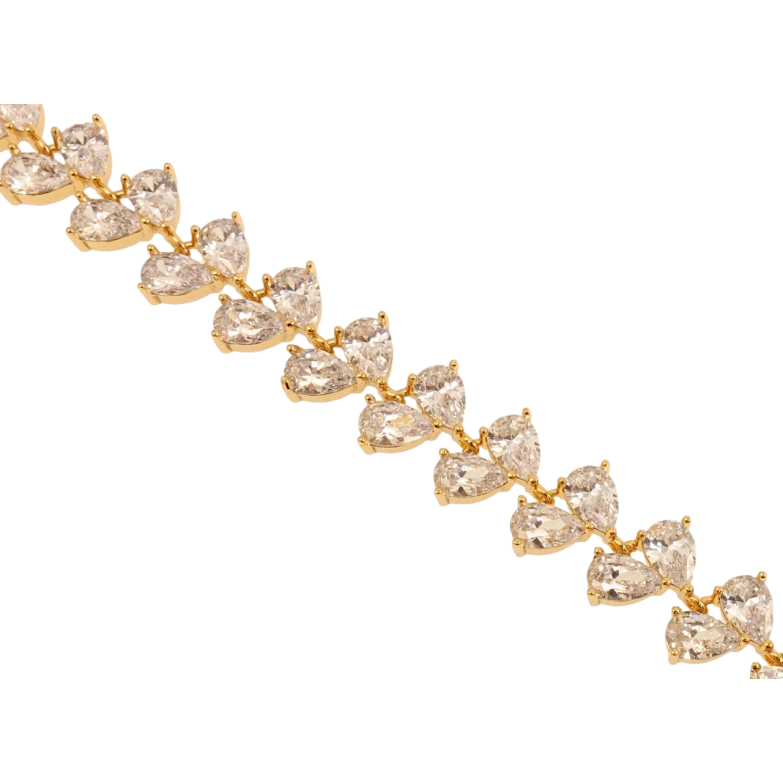 Браслет Xuping Позолота 18K Кристальные капельки длина с доп.цепочкой 17.5-20.5см х 10мм фото №1