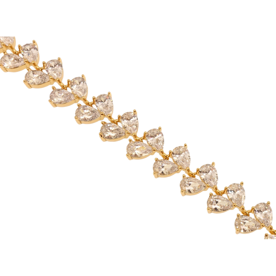 Браслет Xuping Позолота 18K Кристальные капельки длина с доп.цепочкой 17.5-20.5см х 10мм фото №1