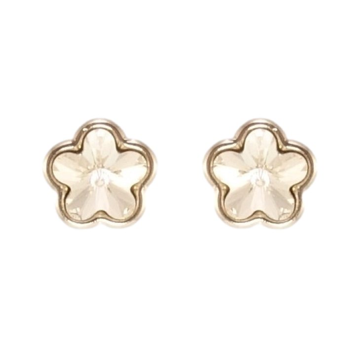 Сережки Xuping колір Родій з кристалами Swarovski пусети Кристальні квіточки Clear фото №12