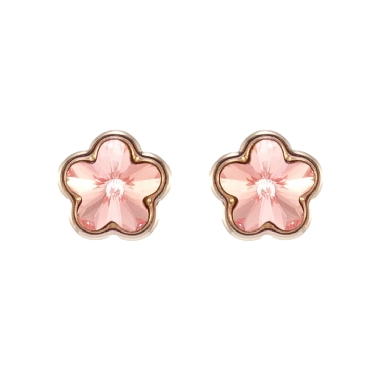 Сережки Xuping колір Родій з кристалами Swarovski пусети Кристальні квіточки Light Rose фото №20