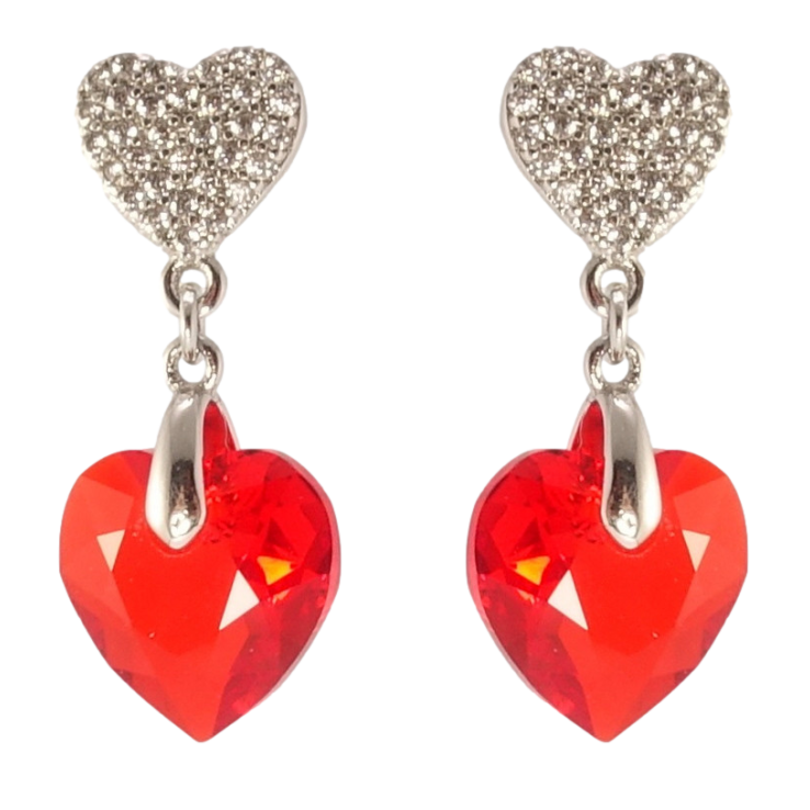 Сережки Xuping колір Родій з кристалами Swarovski пусети Романтичні підвіски з кристалами Light Siam фото №13