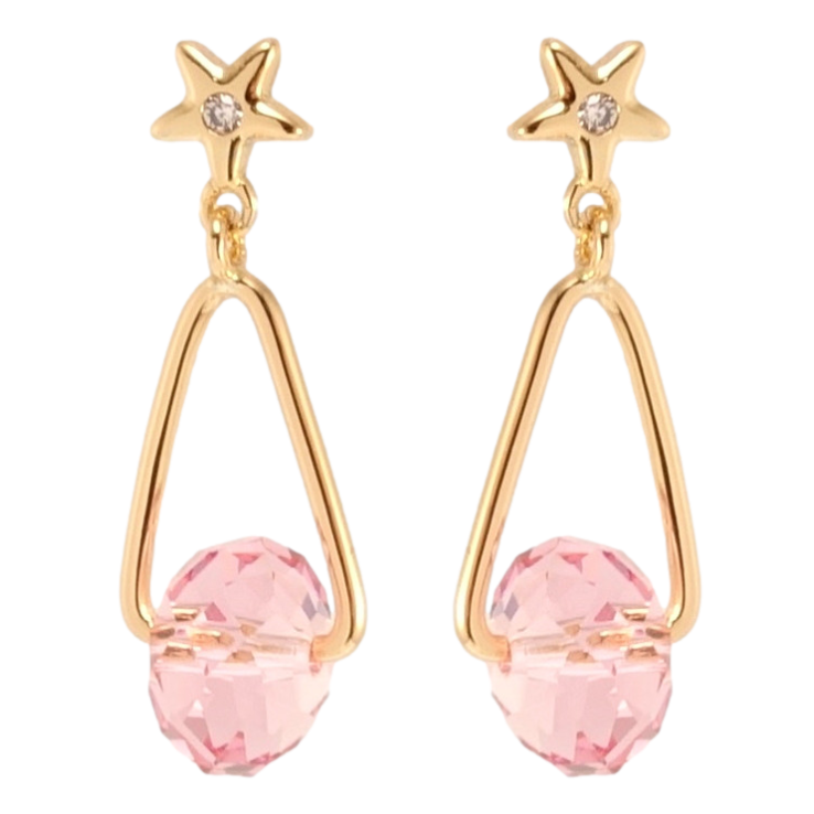 Серьги Xuping цвет 18K с кристаллами Swarovski пусеты Звездочки с треугольными подвесками и бусиной фото №12 Серьги Xuping цвет 18K с кристаллами Swarovski пусеты Звездочки с треугольными подвесками и бусиной фото №12