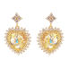 Сережки Xuping колір 18K з кристалами Swarovski пусети "Серця Sunshine Delite в обрамленні" фото №2