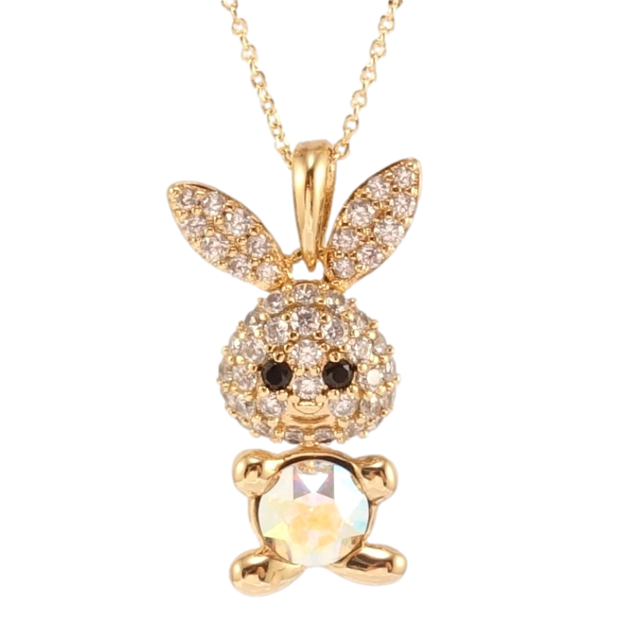 Кулон Xuping цвет 18K с кр-ми Swarovski на цепочке Зайка с кристаллом АВ дл. 40-45см х 1мм фото №1