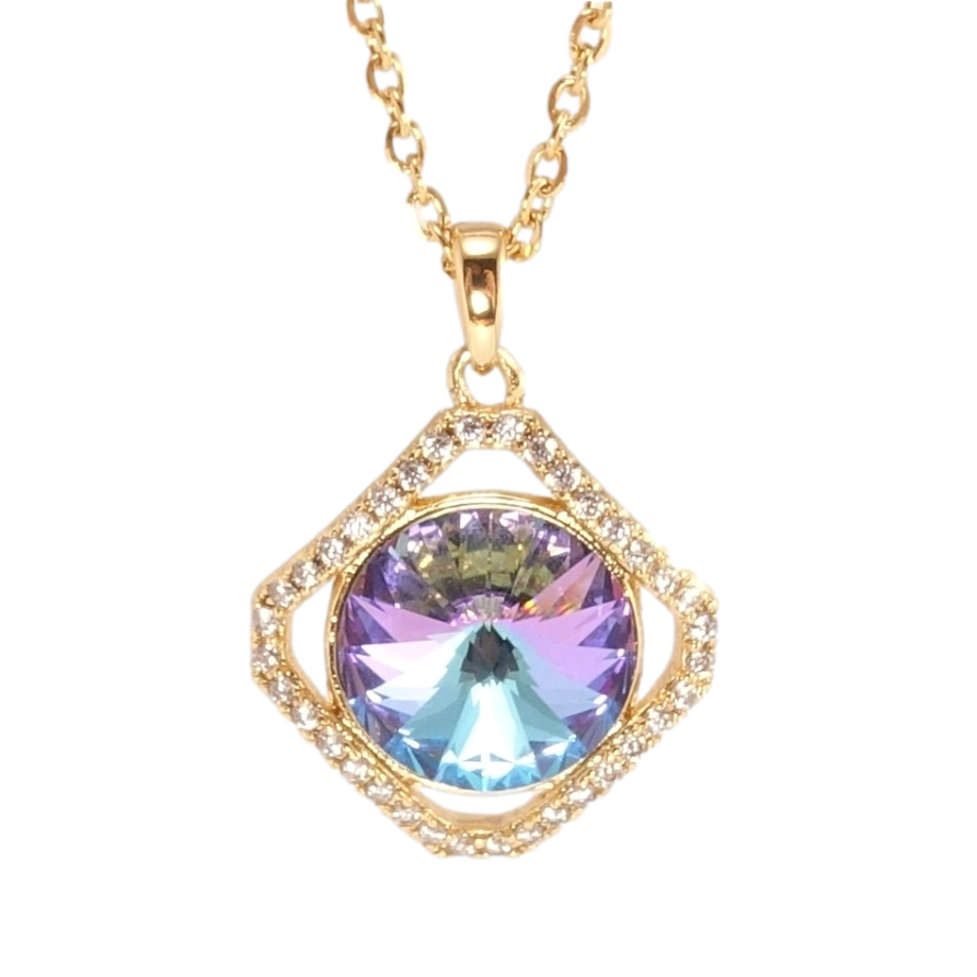 Кулон Xuping колір 18K з кр-ми Swarovski на ланцюжку Фігурна підвіска з кр-ом Paradise Shine дл. 40-45см х фото №1