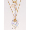 Кулон Xuping колір 18K з кр-ми Swarovski на ланцюжку Кристальне серце Shimmer дл. 40-45см х 2мм фото №2