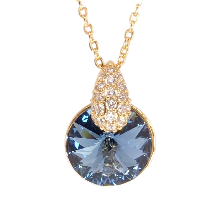 Кулон Xuping колір 18K з кр-ми Swarovski на ланцюжку Кристал Montana з крапелькою дл. 40-45см х 2мм фото №7