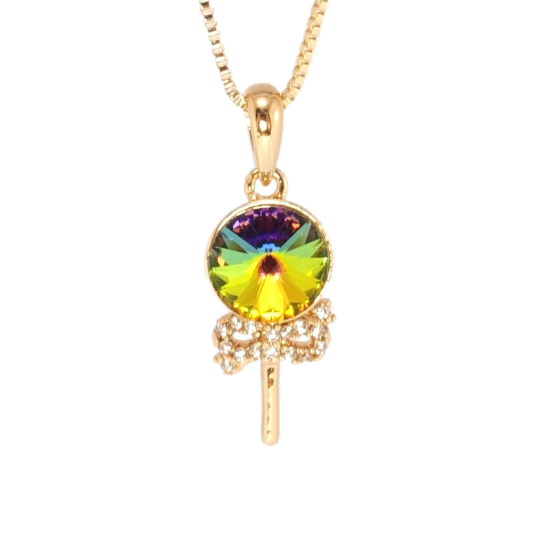 Кулон Xuping колір 18K з кр-ми Swarovski на ланцюжку Грязик кристал Vitrail Medium дл. 41-46см х 1мм фото №1