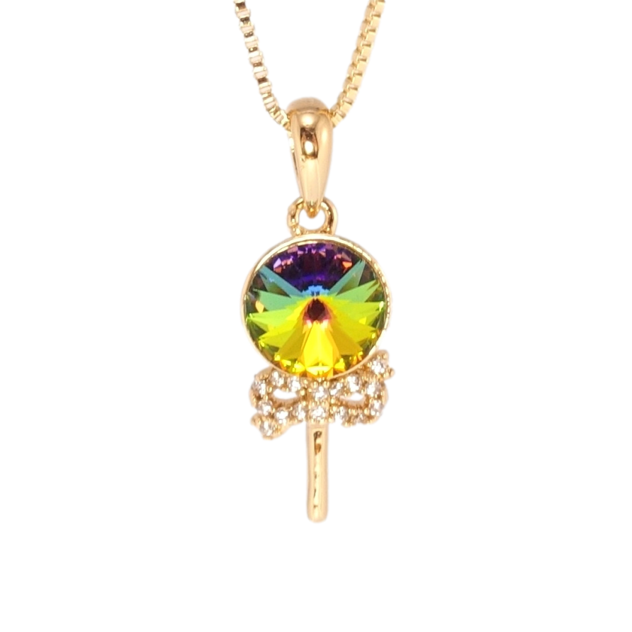 Кулон Xuping колір 18K з кр-ми Swarovski на ланцюжку Грязик кристал Vitrail Medium дл. 41-46см х 1мм фото №1