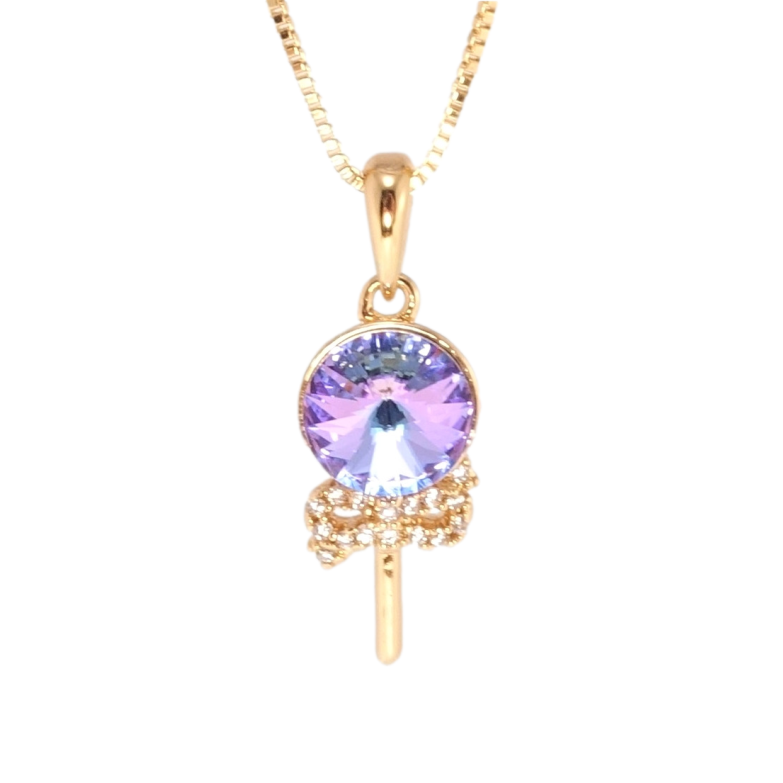 Кулон Xuping колір 18K з кр-ми Swarovski на ланцюжку Грязик кристал Paradise Shine дл. 41-46см х 1мм фото №1