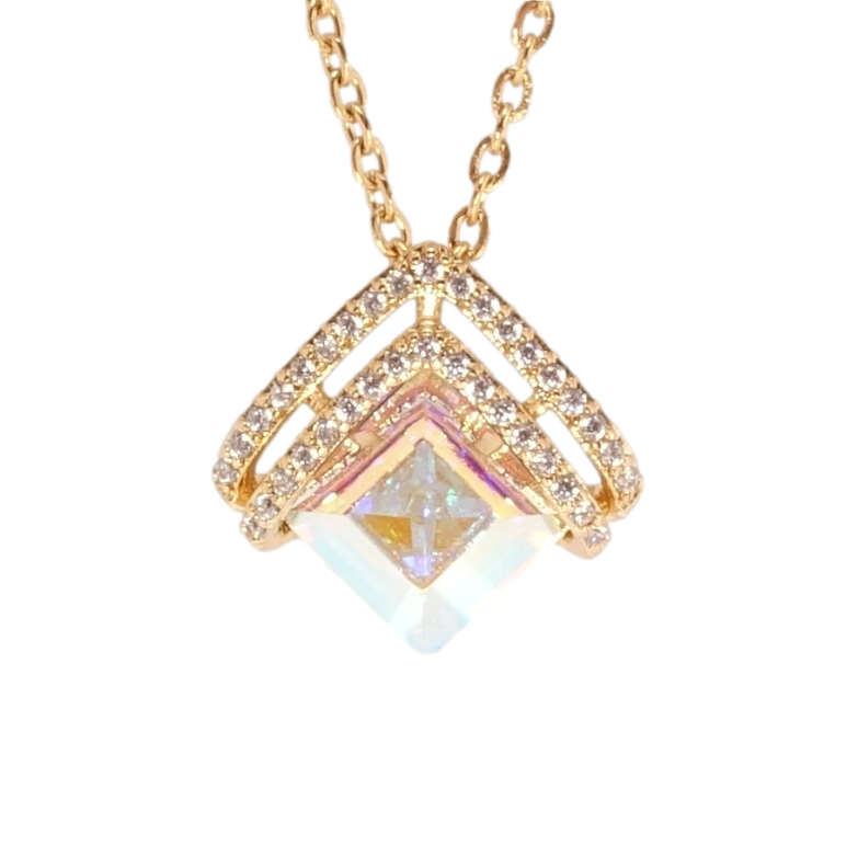 Кулон Xuping цвет 18K с кр-ми Swarovski на цепочке Изящная подвеска с кр-лом АВ дл. 40-45см х 2мм фото №1