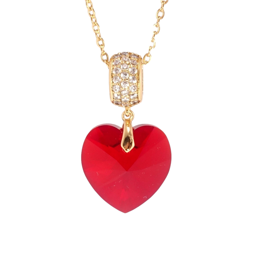 Кулон Xuping цвет 18K с кр-ми Swarovski на цепочке Кристальное сердечко Siam дл. 40-45см х 2мм фото №1 Кулон Xuping цвет 18K с кр-ми Swarovski на цепочке Кристальное сердечко Siam дл. 40-45см х 2мм фото №1