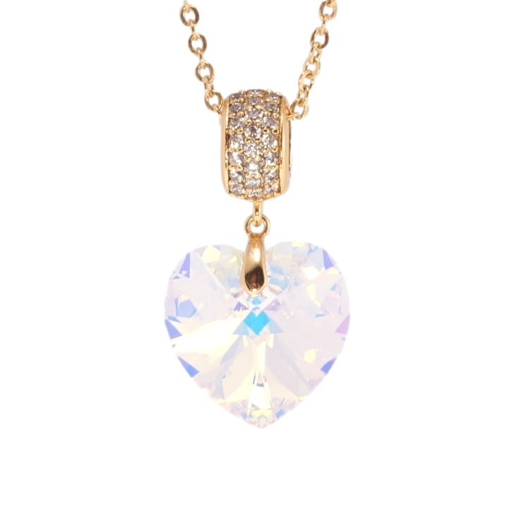 Кулон Xuping цвет 18K с кр-ми Swarovski на цепочке Кристальное сердечко Shimmer дл. 40-45см х 2мм фото №3 Кулон Xuping цвет 18K с кр-ми Swarovski на цепочке Кристальное сердечко Shimmer дл. 40-45см х 2мм фото №3