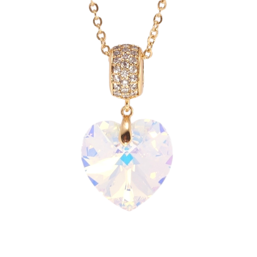 Кулон Xuping цвет 18K с кр-ми Swarovski на цепочке Кристальное сердечко Shimmer дл. 40-45см х 2мм фото №1 Кулон Xuping цвет 18K с кр-ми Swarovski на цепочке Кристальное сердечко Shimmer дл. 40-45см х 2мм фото №1
