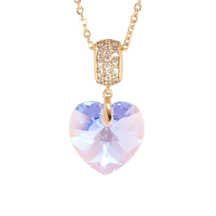 Кулон Xuping колір 18K з кр-ми Swarovski на ланцюжку Кристальне серце Lavender Delite дл. 40-45см х фото №23