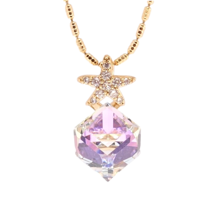 Кулон Xuping цвет 18K с кр-ми Swarovski на цепочке Кубик Smoky Mauve с звездочкой дл. 40-45см х 1мм фото №14 Кулон Xuping цвет 18K с кр-ми Swarovski на цепочке Кубик Smoky Mauve с звездочкой дл. 40-45см х 1мм фото №14