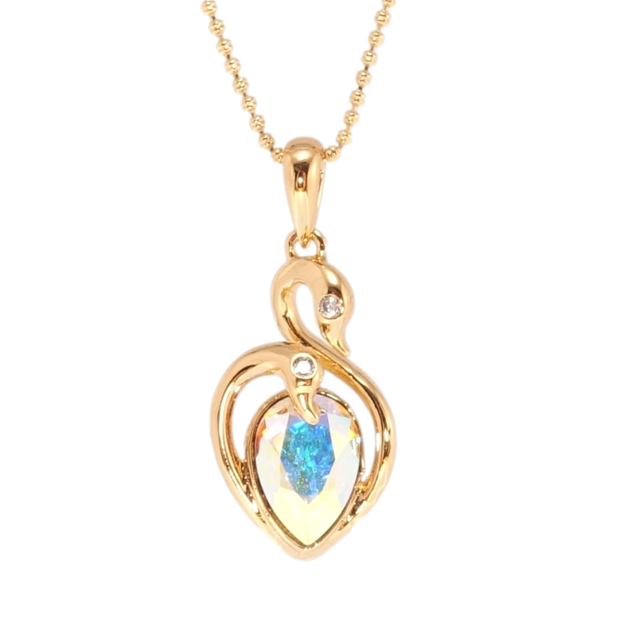 Кулон Xuping колір 18K з кр-ми Swarovski на ланцюжку Лебеді кристал АВ дл. 40-45см х 1мм фото №1