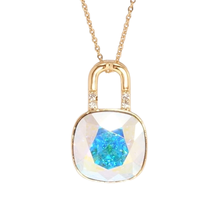 Кулон Xuping колір 18K з кр-ми Swarovski на ланцюжку Замочок з кристалом AВ дл. 39-44см х 1мм фото №1