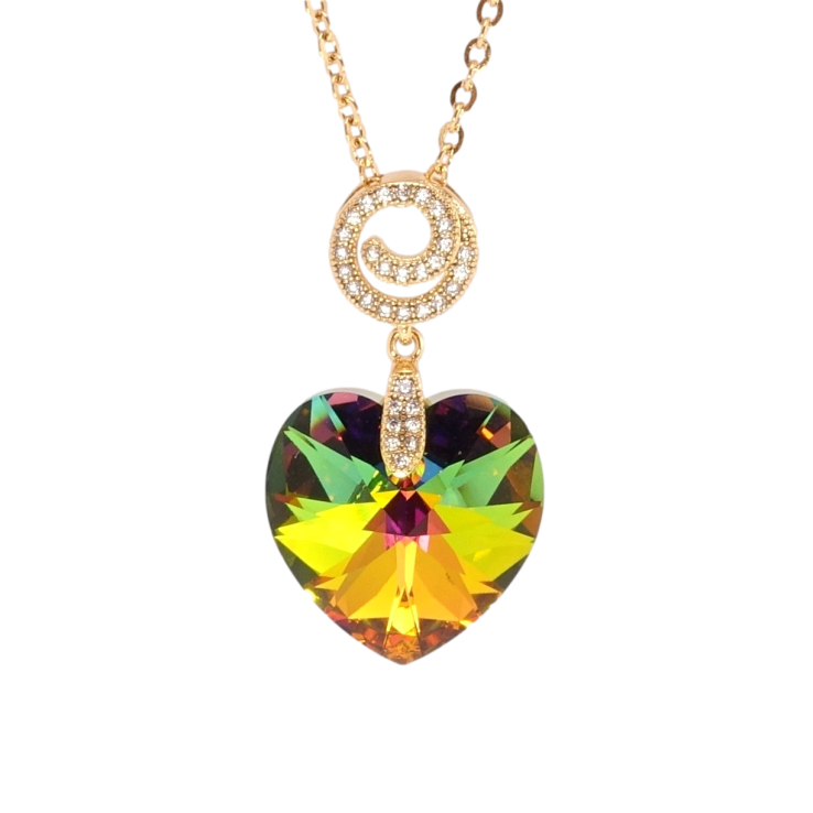 Кулон Xuping цвет 18K с кр-ми Swarovski на цепочке Кристальное сердце Vitrail Medium дл. 40-45см х 2мм фото №17 Кулон Xuping цвет 18K с кр-ми Swarovski на цепочке Кристальное сердце Vitrail Medium дл. 40-45см х 2мм фото №17