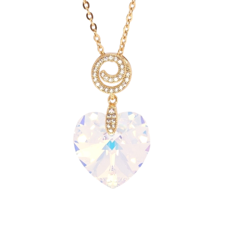 Кулон Xuping колір 18K з кр-ми Swarovski на ланцюжку Кристальне серце Shimmer дл. 40-45см х 2мм фото №1 Кулон Xuping колір 18K з кр-ми Swarovski на ланцюжку Кристальне серце Shimmer дл. 40-45см х 2мм фото №1