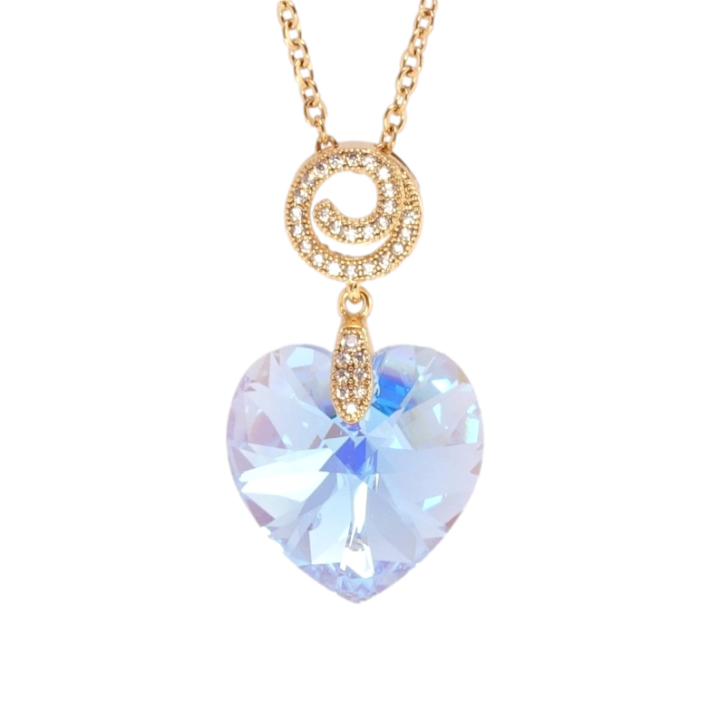 Кулон Xuping колір 18K з кр-ми Swarovski на ланцюжку Кристальне серце Ocean Delite дл. 40-45см х 2мм фото №1 Кулон Xuping колір 18K з кр-ми Swarovski на ланцюжку Кристальне серце Ocean Delite дл. 40-45см х 2мм фото №1