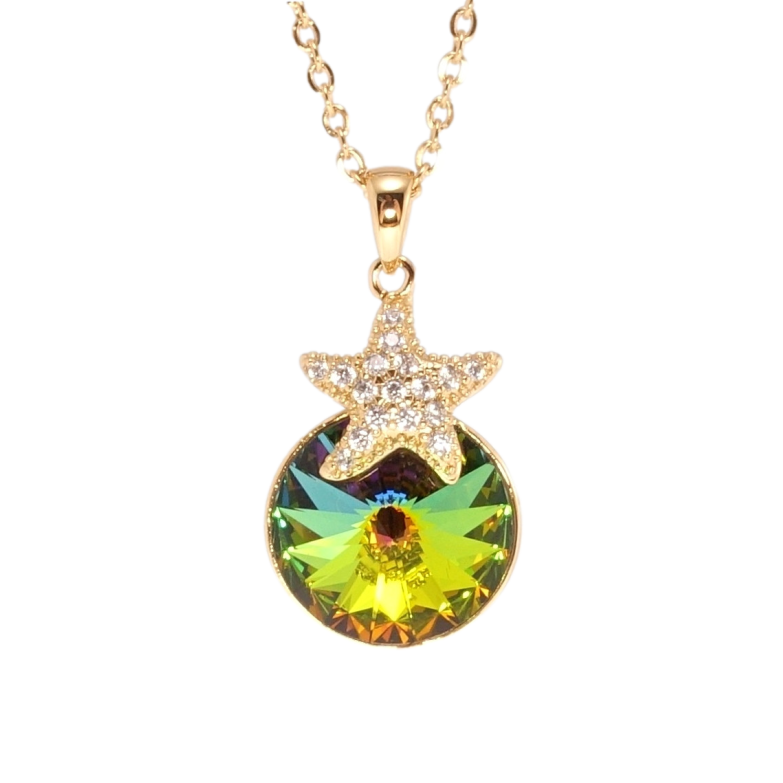 Кулон Xuping колір 18K з кр-ми Swarovski на ланцюжку Кристал Vitrail Medium із зірочкою дл. 40-45см х фото №2