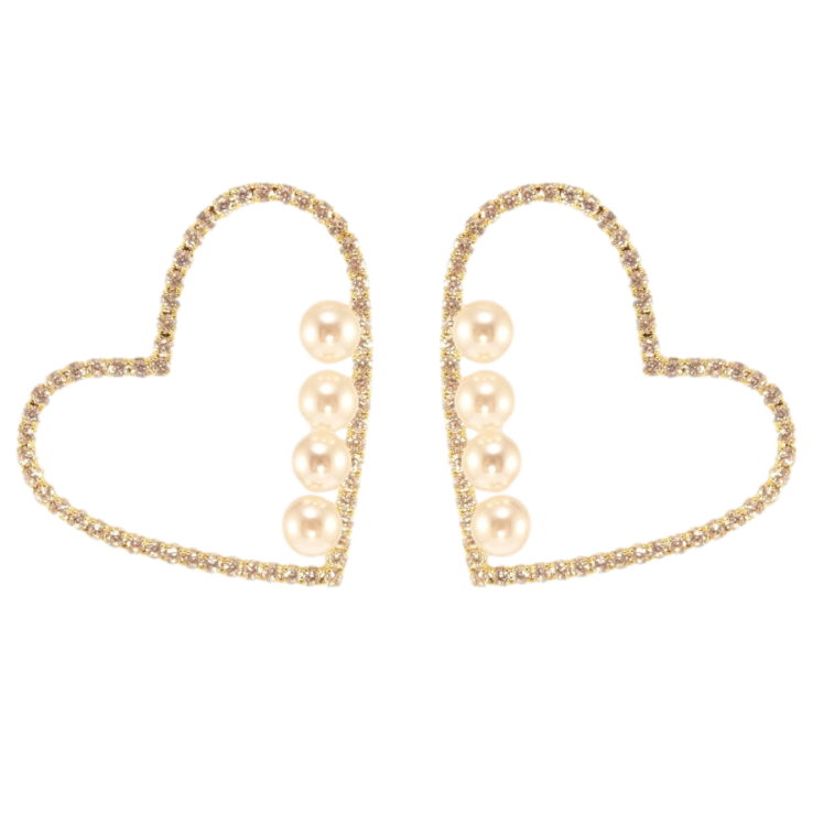 Серьги Xuping цвет 14K с кристаллами Swarovski пусеты Сердечки с мелкими кристаллами Clear и фото №14