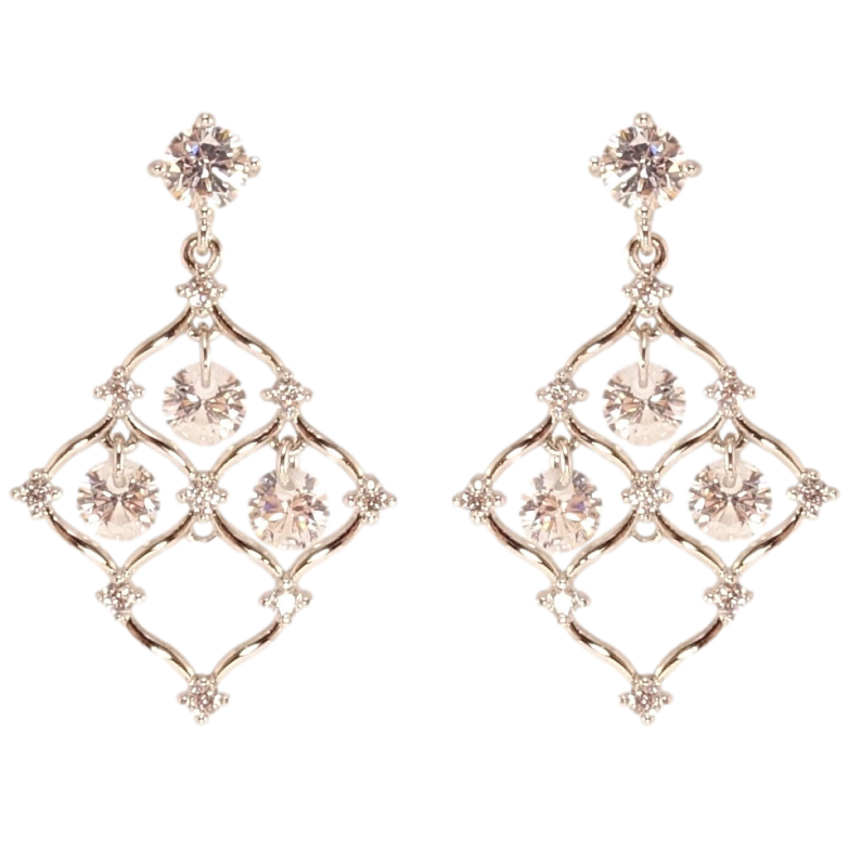 Сережки Xuping QQMM Родій пусети Вінтажні підвіски з кристалами фото №1 Сережки Xuping QQMM Родій пусети Вінтажні підвіски з кристалами фото №1