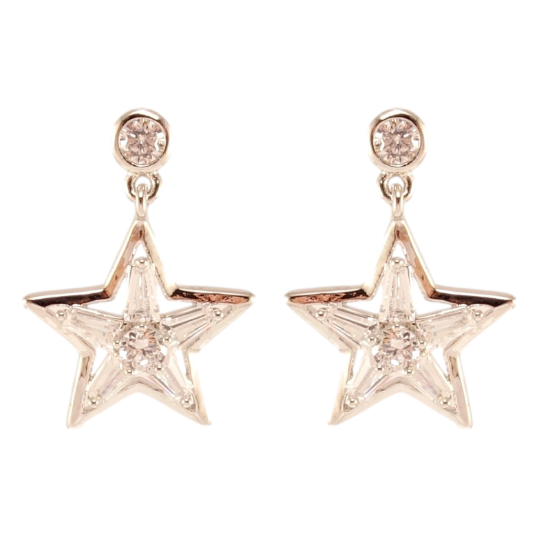 Серьги Xuping QQMM Родий пусеты Кристальные звезды фото №1 Серьги Xuping QQMM Родий пусеты Кристальные звезды фото №1