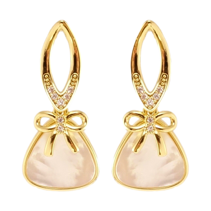 Серьги Xuping QQMM Позолота 14K пусеты Треугольники с перламутром и бантами фото №21 Серьги Xuping QQMM Позолота 14K пусеты Треугольники с перламутром и бантами фото №21