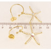 Сережки Xuping QQMM Позолота 14K пусети Морські зірки з кристалами та дрібним фото №2 Сережки Xuping QQMM Позолота 14K пусети Морські зірки з кристалами та дрібним фото №2