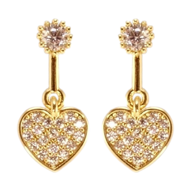 Сережки Xuping QQMM Позолота 14K пусети Сердечки з інкрустацією цирконієм фото №14 Сережки Xuping QQMM Позолота 14K пусети Сердечки з інкрустацією цирконієм фото №14