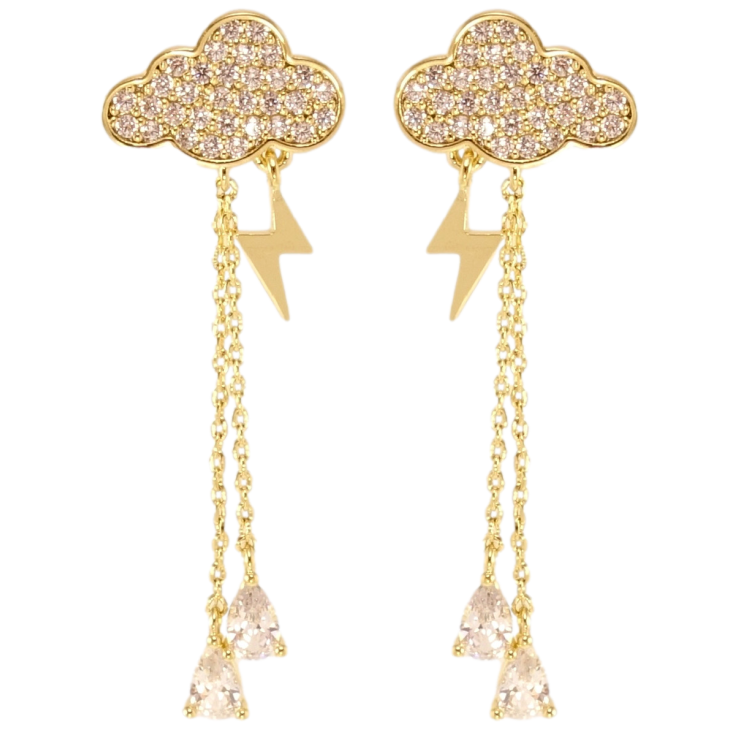 Сережки Xuping QQMM Позолота 14K пусети Грозова хмара фото №5 Сережки Xuping QQMM Позолота 14K пусети Грозова хмара фото №5